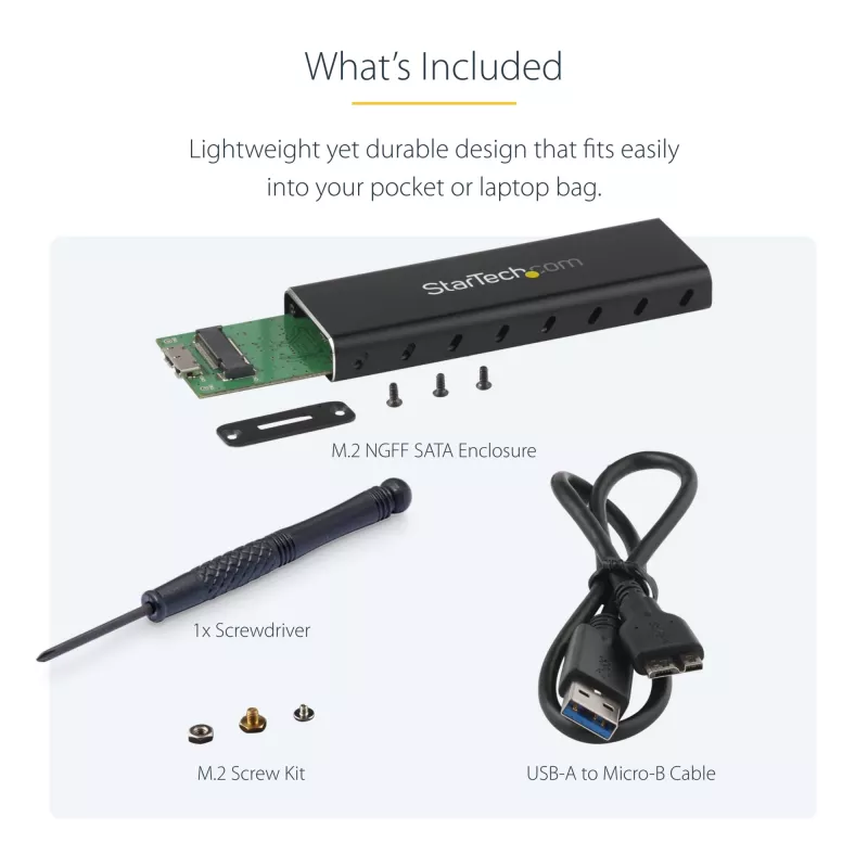 StarTech.com SM2NGFFMBU33 M.2 SSD korpusas M.2 SATA diskams – USB 3.0 (5Gbps) su UASP