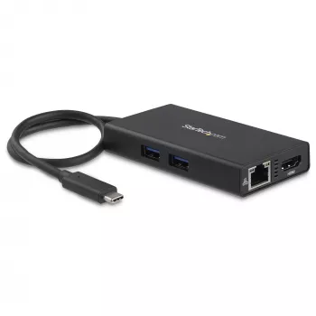 StarTech.com USB-C kelių prievadų adapteris – USB-C kelioninis dokas su 4K HDMI, 60W PD, GbE, 2x USB-A 3.0 – nešiojamas mini USB-C dokas nešiojamam kompiuteriui