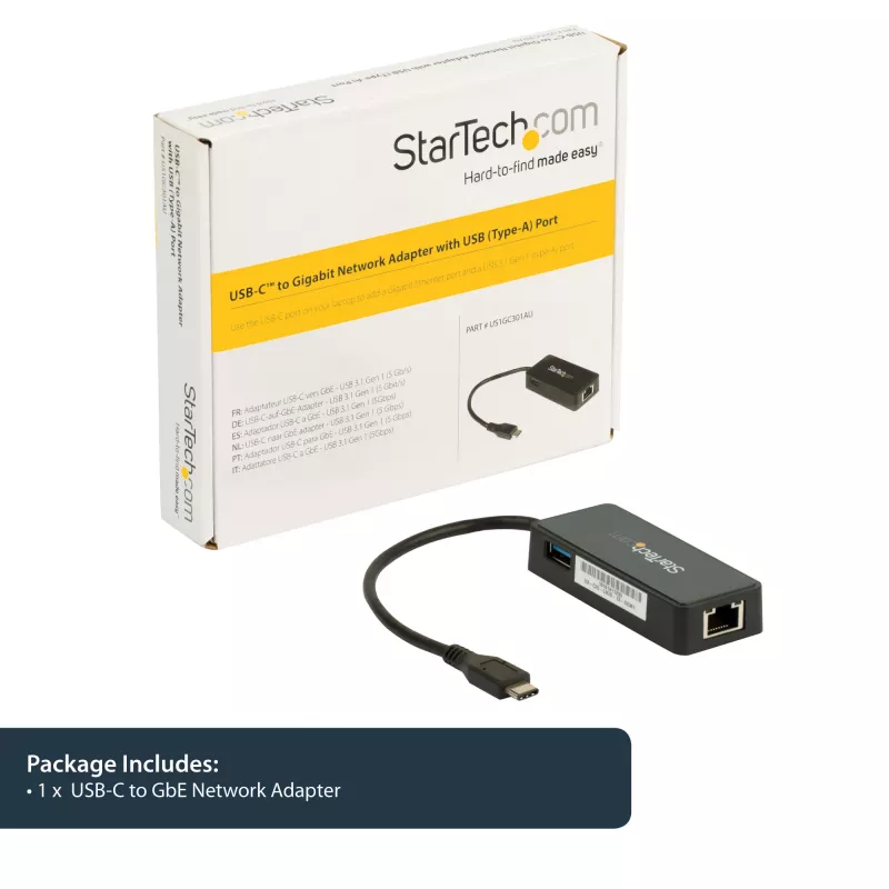 StarTech.com USB-C į Gigabit tinklo adapteris su papildomu USB 3.0 prievadu
