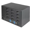 StarTech.com 2 prievadų keturių monitorių DisplayPort KVM jungiklis – 4K 60Hz UHD HDR – stalinis 4K DP 1.2 KVM su 2 prievadų USB 3.0 šakotuvu (5Gbps) ir 4x USB 2.0 HID prievadais, garsu – perjungimas klavišais – TAA