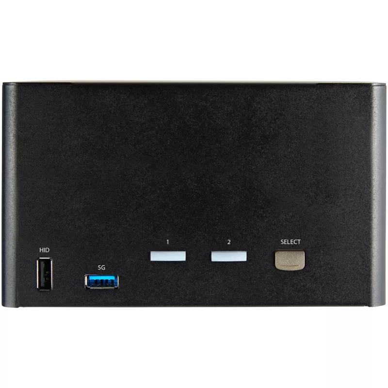 StarTech.com 2 prievadų keturių monitorių DisplayPort KVM jungiklis – 4K 60Hz UHD HDR – stalinis 4K DP 1.2 KVM su 2 prievadų USB 3.0 šakotuvu (5Gbps) ir 4x USB 2.0 HID prievadais, garsu – perjungimas klavišais – TAA