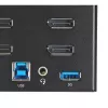 StarTech.com 2 prievadų keturių monitorių DisplayPort KVM jungiklis – 4K 60Hz UHD HDR – stalinis 4K DP 1.2 KVM su 2 prievadų USB 3.0 šakotuvu (5Gbps) ir 4x USB 2.0 HID prievadais, garsu – perjungimas klavišais – TAA