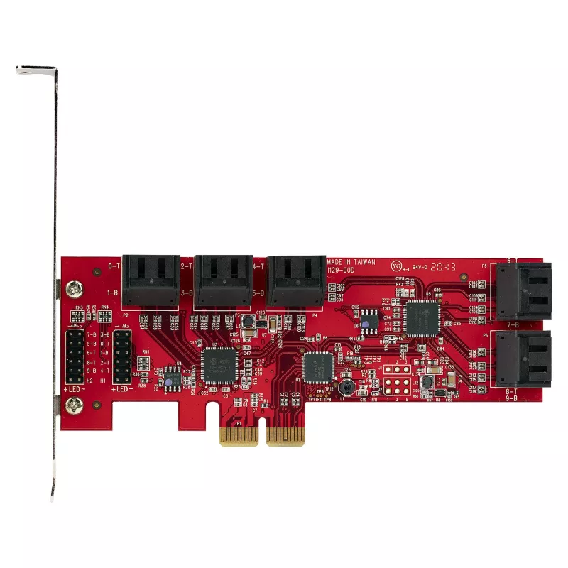 StarTech.com 10 prievadų PCIe SATA III 6Gbps plokštė, ASM1062, ne RAID, žemo/viso profilio