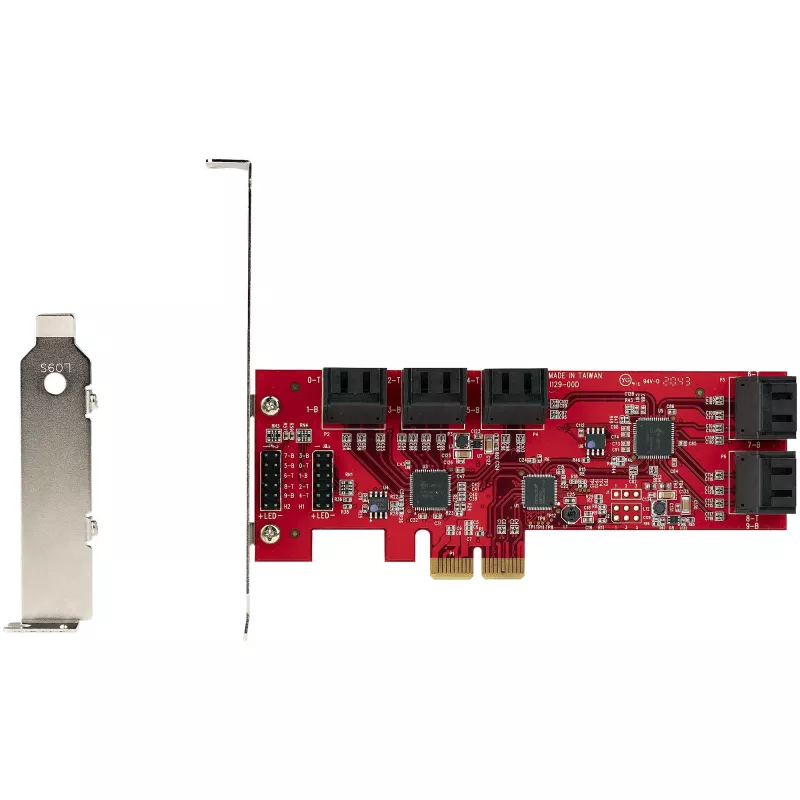 StarTech.com 10 prievadų PCIe SATA III 6Gbps plokštė, ASM1062, ne RAID, žemo/viso profilio