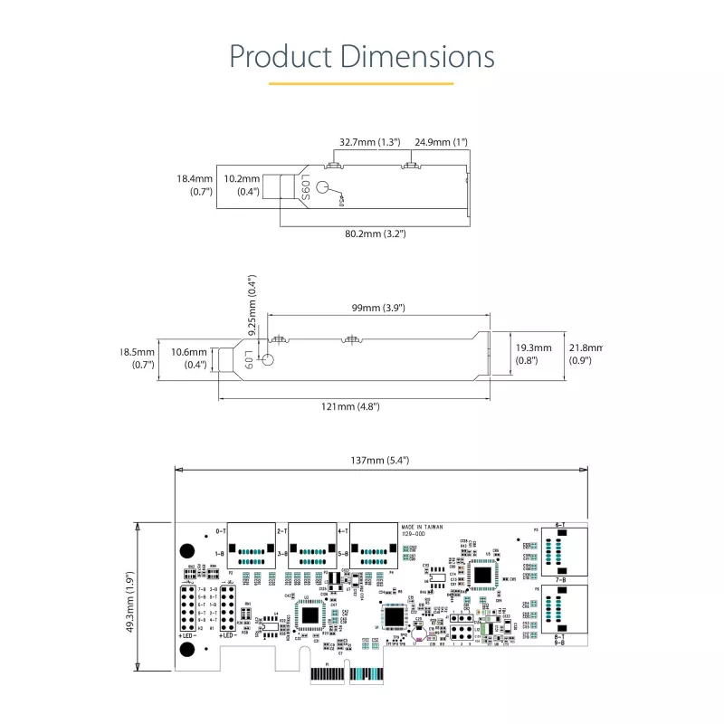 StarTech.com 10 prievadų PCIe SATA III 6Gbps plokštė, ASM1062, ne RAID, žemo/viso profilio