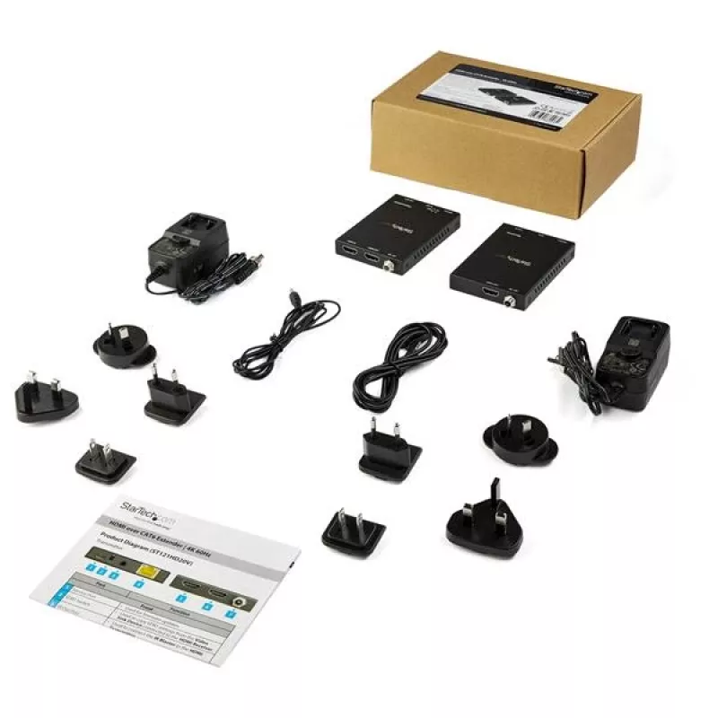 „StarTech.com“ HDMI per CAT6 ilgintuvo rinkinys – 4K 60Hz, 3840 x 2160 pikselių, AV siųstuvas ir imtuvas, 50 m, laidinis, juodas, HDCP
