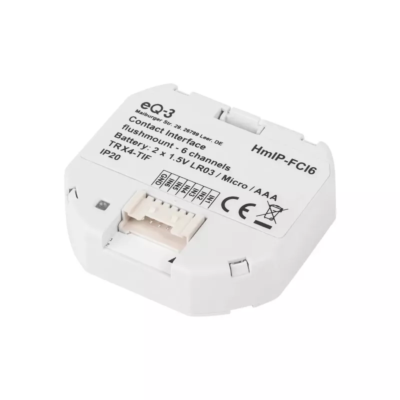 Homematic IP HmIP-FCI6 belaidis šviesos jungiklio sąsajos modulis, baltas
