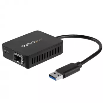 StarTech.com USB 3.0 į šviesolaidžio keitiklis - Kompaktiškas USB į atvirą SFP adapteris - USB į Gigabit tinklo adapteris - USB 3.0 šviesolaidžio adapteris, suderinamas su daugiamodžiu (MMF) ir vienmodžiu (SMF) pluoštu