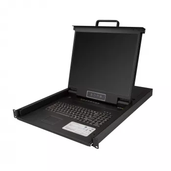 StarTech.com 8 prievadų stelažinis KVM konsolė su 6 pėdų kabeliais – integruotas KVM jungiklis su 19 colių LCD monitoriumi – pilnai įrengtas 1U LCD KVM stalčius – OSD KVM – patvarus 50 000 MTBF – USB + VGA palaikymas