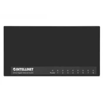 Intellinet 8 prievadų Gigabit Ethernet tinklo jungiklis, stalinis, plastikinis, IEEE 802.3az, juodas