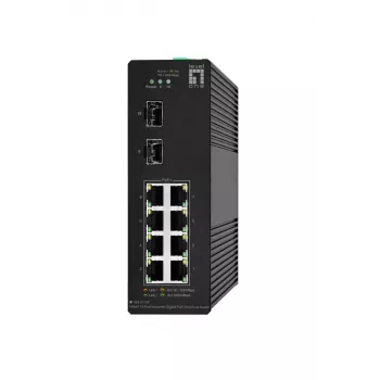 Valdomas jungiklis LevelOne Hilbert 10 prievadų pramoninis Gigabit PoE Smart Lite Switch