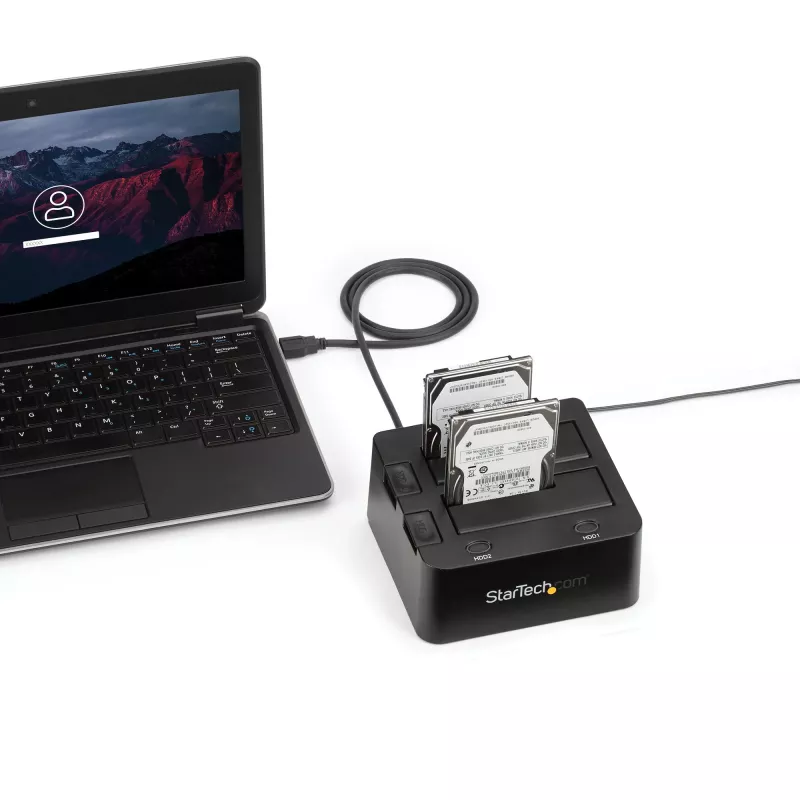 StarTech.com SDOCK2U33 Dviejų diskų USB 3.0 į SATA kietojo disko dokas, išorinis 2,5/3,5 colio SATA I/II/III SSD/HDD dokas su karšto keitimo funkcija