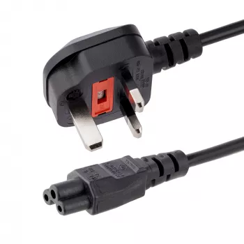 StarTech.com 2 m maitinimo laidas nešiojamam kompiuteriui, BS 1363 į C5 (dobilinis lapas), 2,5A 250V, 18AWG