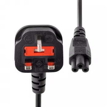 StarTech.com 2 m maitinimo laidas nešiojamam kompiuteriui, BS 1363 į C5 (dobilinis lapas), 2,5A 250V, 18AWG