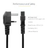 StarTech.com 2 m maitinimo laidas nešiojamam kompiuteriui, BS 1363 į C5 (dobilinis lapas), 2,5A 250V, 18AWG