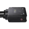 StarTech.com 2 prievadų hibridinis USB-C DisplayPort KVM jungiklis su integruotais kabeliais, 4K 60Hz, nuotolinis mygtukas / klaviatūros klavišai
