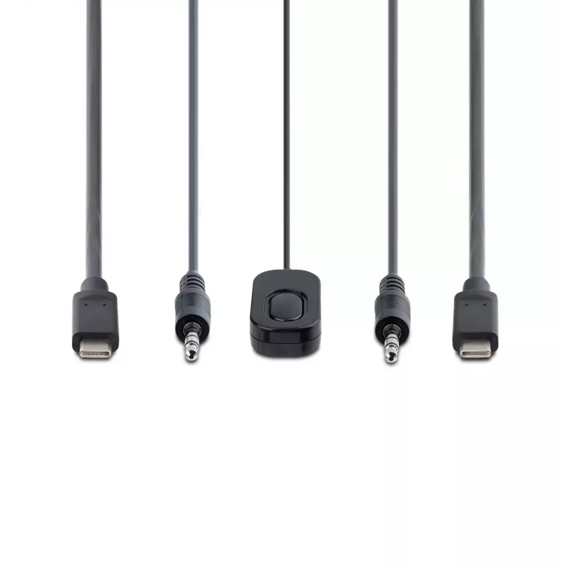 StarTech.com 2 prievadų USB-C KVM jungiklis su DisplayPort, 4K 60Hz, įmontuotais 1,2 m kabeliais, maitinamas iš USB