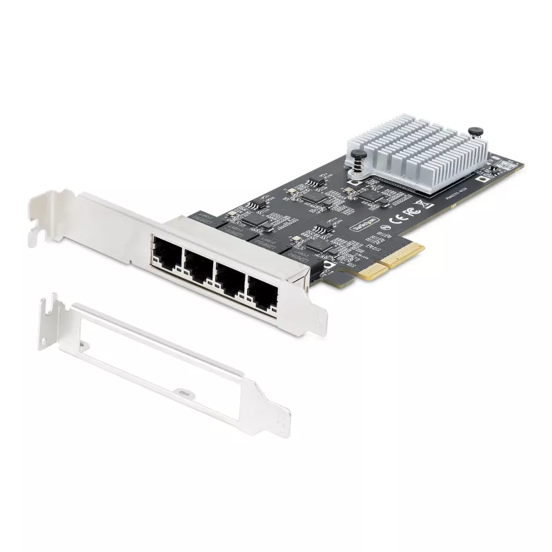 StarTech.com 4 prievadų 2,5 Gbps NBASE-T PCIe tinklo plokštė, Intel I225-V, keturių prievadų kompiuterio tinklo plokštė, kelių gigabitų NIC, PCI Express serverio LAN plokštė, stalinio kompiuterio Ethernet sąsaja