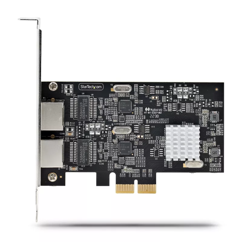 „StarTech.com“ 2 prievadų 2,5 Gbps NBASE-T PCIe tinklo plokštė su Intel I225-V, dviejų prievadų kompiuterio tinklo kortelė, kelių gigabitų NIC, PCI Express serverio LAN kortelė, darbalaukio Ethernet sąsaja