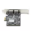 „StarTech.com“ 2 prievadų 2,5 Gbps NBASE-T PCIe tinklo plokštė su Intel I225-V, dviejų prievadų kompiuterio tinklo kortelė, kelių gigabitų NIC, PCI Express serverio LAN kortelė, darbalaukio Ethernet sąsaja