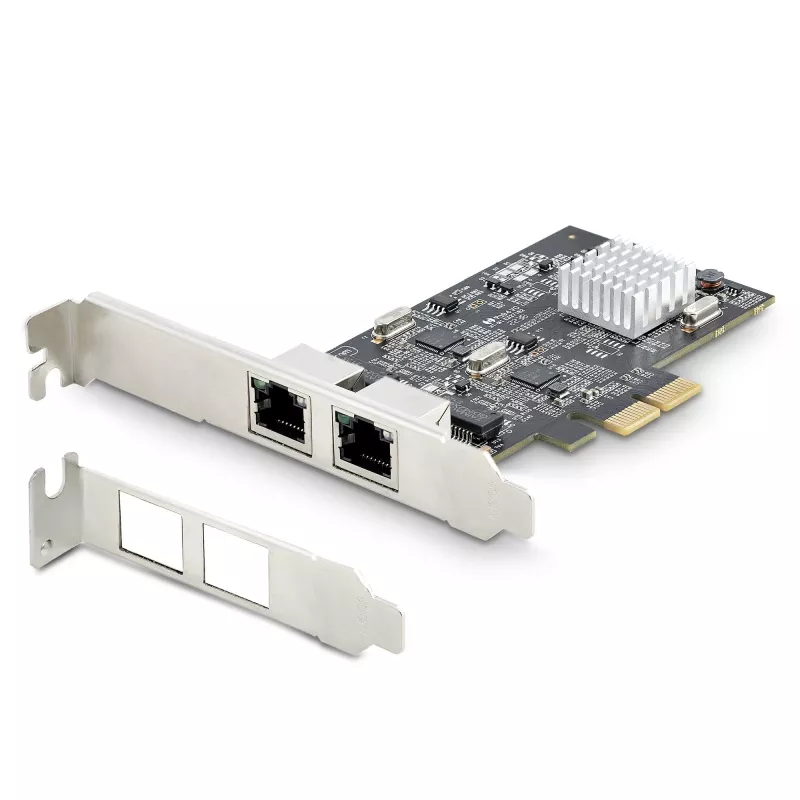 „StarTech.com“ 2 prievadų 2,5 Gbps NBASE-T PCIe tinklo plokštė su Intel I225-V, dviejų prievadų kompiuterio tinklo kortelė, kelių gigabitų NIC, PCI Express serverio LAN kortelė, darbalaukio Ethernet sąsaja