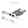 „StarTech.com“ 2 prievadų 2,5 Gbps NBASE-T PCIe tinklo plokštė su Intel I225-V, dviejų prievadų kompiuterio tinklo kortelė, kelių gigabitų NIC, PCI Express serverio LAN kortelė, darbalaukio Ethernet sąsaja