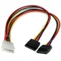 StarTech.com 12 colių LP4 į 2x SATA maitinimo Y adapterio laidas, Molex (4 kontaktų), 2 x SATA 15 kontaktų, 0,304 m, vyriškas, tiesus
