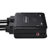 StarTech.com 2 prievadų hibridinis USB-C HDMI KVM jungiklis, 4K 60Hz, kompaktiškas KVM su integruotais 1,8 m USB-A/HDMI/garso ir 1,2 m USB-C laidais, maitinamas iš USB – nuotolinis mygtukas / klaviatūros kombinacijos perjungimas