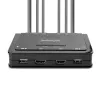 StarTech.com 2 prievadų dviejų monitorių HDMI KVM jungiklis, 4K 60Hz, kompaktiškas KVM su 1,5 m USB-A/HDMI/garso integruotais kabeliais, maitinamas per USB, nuotolinis mygtukas / klavišų kombinacijos