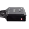 StarTech.com 2 prievadų dviejų monitorių HDMI KVM jungiklis, 4K 60Hz, kompaktiškas KVM su 1,5 m USB-A/HDMI/garso integruotais kabeliais, maitinamas per USB, nuotolinis mygtukas / klavišų kombinacijos