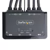 StarTech.com 2 prievadų dviejų monitorių HDMI KVM jungiklis, 4K 60Hz, kompaktiškas KVM su 1,5 m USB-A/HDMI/garso integruotais kabeliais, maitinamas per USB, nuotolinis mygtukas / klavišų kombinacijos