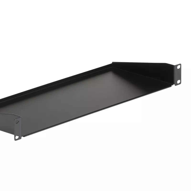 StarTech.com CABSHELF1U 1U serverių spintos lentyna, nekeičiamo aukščio gembinė lentyna 19 col. spintai, 17,7 cm (7 col.) gylio, 15 kg (33 sv.) keliamoji galia, su narvelinėmis veržlėmis ir varžtais, juodos spalvos