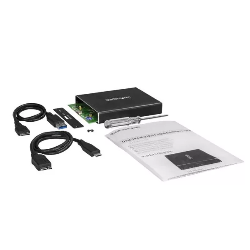 StarTech.com Dvigubo lizdo M.2 SATA SSD korpusas su RAID ir USB 3.1 (10 Gbps)