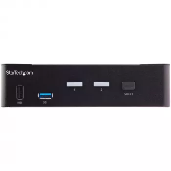 StarTech.com 2 prievadų HDMI KVM jungiklis – vienas monitorius 4K 60Hz Ultra HD HDR – stalinis HDMI 2.0 KVM su 2 prievadų USB 3.0 šakotuvu (5Gbps) ir 4x USB 2.0 HID, garsu, sparčiaisiais klavišais – TAA