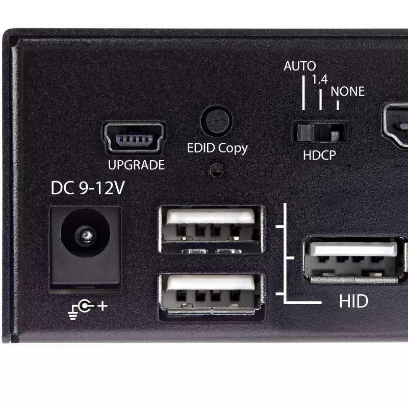 StarTech.com 2 prievadų HDMI KVM jungiklis – vienas monitorius 4K 60Hz Ultra HD HDR – stalinis HDMI 2.0 KVM su 2 prievadų USB 3.0 šakotuvu (5Gbps) ir 4x USB 2.0 HID, garsu, sparčiaisiais klavišais – TAA