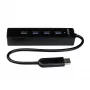 StarTech.com 4 prievadų nešiojamas USB 3.0 šakotuvas su įmontuotu kabeliu - 5Gbps