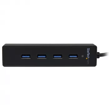 StarTech.com 4 prievadų nešiojamas USB 3.0 šakotuvas su įmontuotu kabeliu - 5Gbps