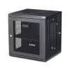 StarTech.com 4-Post 12U sieninis tinklo spintas su 1U lentyna, 19 colių šarnyrinis sieninis serverio stovas duomenų, AV, elektronikos ir kompiuterinei įrangai, ventiliuojamas
