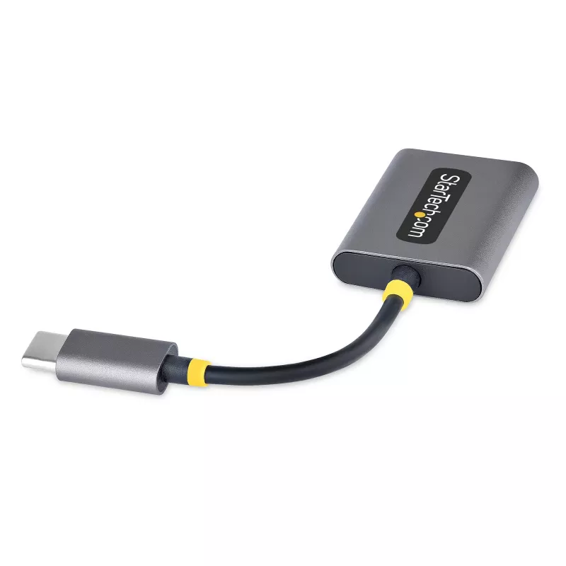 StarTech.com USB-C ausinių skirstytuvas, USB Type C dvigubų ausinių adapteris su mikrofono įėjimu, USB C į 3.5 mm garso adapteris, 24 bitų DAC
