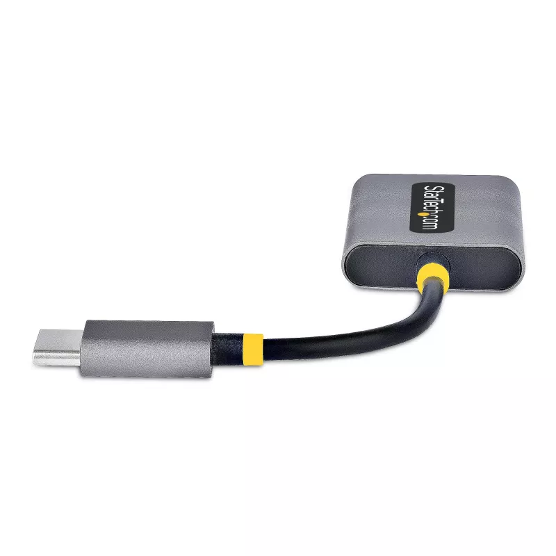 StarTech.com USB-C ausinių skirstytuvas, USB Type C dvigubų ausinių adapteris su mikrofono įėjimu, USB C į 3.5 mm garso adapteris, 24 bitų DAC