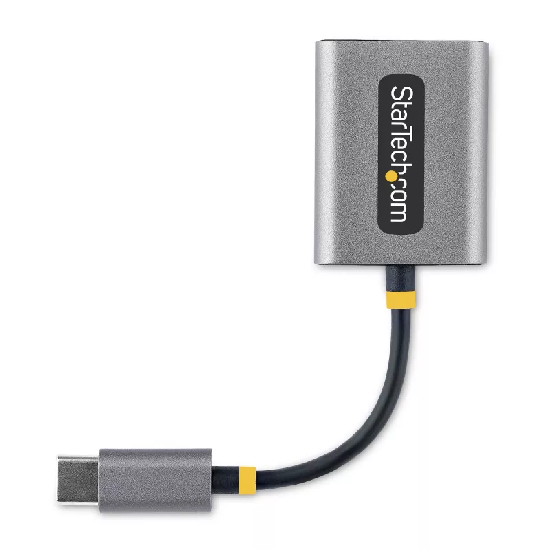 StarTech.com USB-C ausinių skirstytuvas, USB Type C dvigubų ausinių adapteris su mikrofono įėjimu, USB C į 3.5 mm garso adapteris, 24 bitų DAC