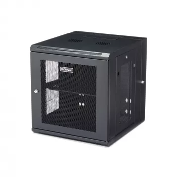 StarTech.com 4-Post 12U sieninis tinklo spintas su 1U lentyna, 19 colių vyriais tvirtinamas serverio stovas duomenų, AV, elektronikos, kompiuterių įrangai, lankstus ventiliuojamas korpusas