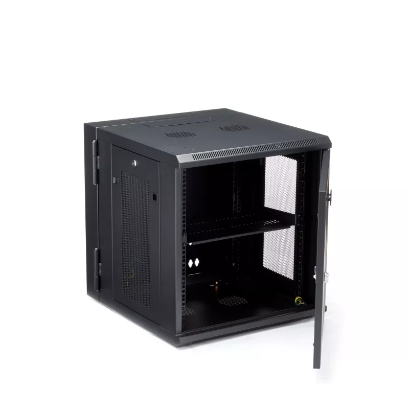 StarTech.com 4-Post 12U sieninis tinklo spintas su 1U lentyna, 19 colių vyriais tvirtinamas serverio stovas duomenų, AV, elektronikos, kompiuterių įrangai, lankstus ventiliuojamas korpusas