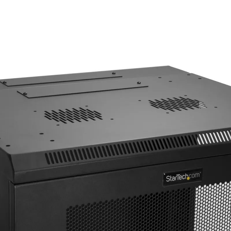 StarTech.com 4-Post 12U sieninis tinklo spintas su 1U lentyna, 19 colių vyriais tvirtinamas serverio stovas duomenų, AV, elektronikos, kompiuterių įrangai, lankstus ventiliuojamas korpusas