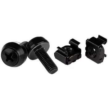 StarTech.com M6 x 12mm varžtai ir narvelinės veržlės – 100 vnt. rinkinys, juodi