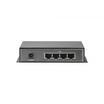 LevelOne 5 prievadų Fast Ethernet PoE jungiklis, 4 PoE išėjimai, 120 W, maitinimo adapteris