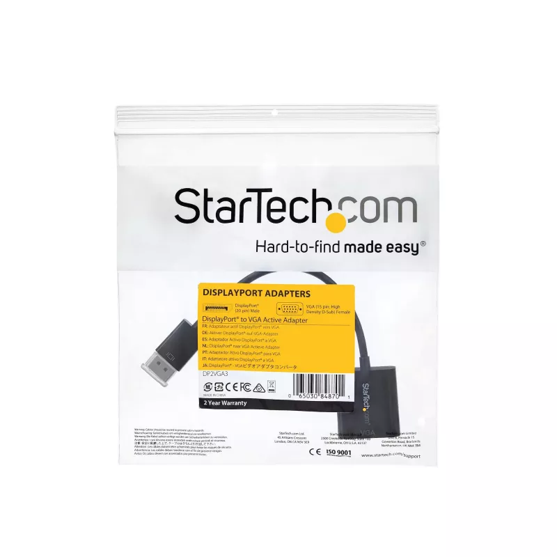 StarTech.com DisplayPort į VGA adapteris – aktyvus DP į VGA keitiklis, 1080p, DP/DP++ prie VGA monitoriaus kabelio adapteris, DP į VGA adapteris, skaitmeninis į analoginį, DP 1.2 į VGA