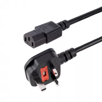 StarTech.com 10ft (3m) JK kompiuterio maitinimo laidas, 18AWG, BS 1363 į C13, 10A 250V, juodas, pakaitinis kintamosios srovės laidas