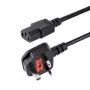 StarTech.com 10ft (3m) JK kompiuterio maitinimo laidas, 18AWG, BS 1363 į C13, 10A 250V, juodas, pakaitinis kintamosios srovės laidas
