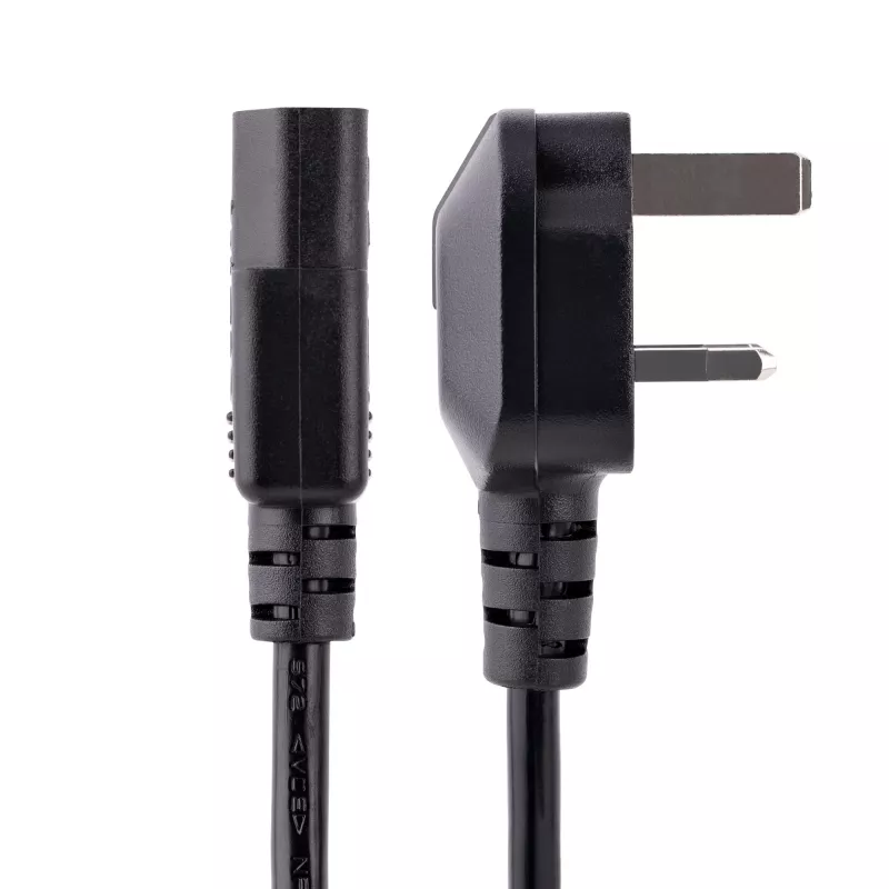 StarTech.com 10ft (3m) JK kompiuterio maitinimo laidas, 18AWG, BS 1363 į C13, 10A 250V, juodas, pakaitinis kintamosios srovės laidas